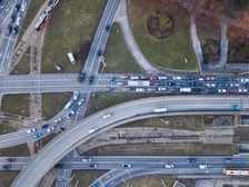 Utrudnienia, wypadek na Placu Społecznym