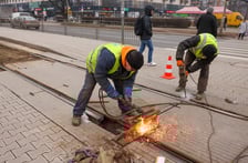 Naprawa torowiska przy ul. Legnickiej