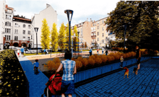 Wizualizacja - podwórko w obrębie ulic Piotra Skargi i Nowej