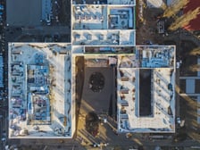 ZSP na ul. Zwycięskiej w trakcie budowy, grudzień 2025 (widok z góry)