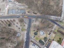 Widok na skrzyżowanie ulic Na Grobli, Okólnej i Międzyrzeckiej