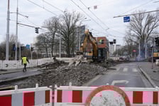 Remont torów na skrzyżowaniu ulic Borowskiej i Glinianej