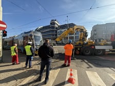 <p>Wykolejenie tramwaju na Kazimierza Wielkiego i Ruskiej</p>
