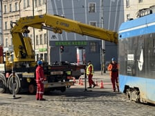<p>Wykolejenie tramwaju na Kazimierza Wielkiego i Ruskiej</p>