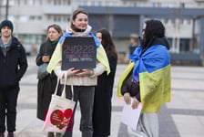 <p>Мітинг до четвертої річниці російського вторгнення в Україну. Площа Новий Тарг, 24 лютого 2026 року</p>