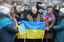 <p>Мітинг до четвертої річниці російського вторгнення в Україну. Площа Новий Тарг, 24 лютого 2026 року</p>