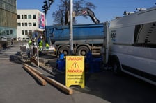 <p>Usuwanie awarii wodociągowej na skrzyżowaniu ulic Ślężnej i Kamiennej. Wrocław, 28.02.2026</p>