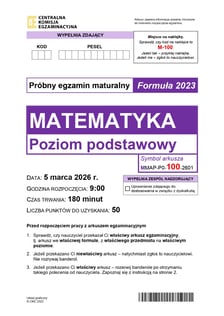 Arkusz próbnej matury z matematyki 2026