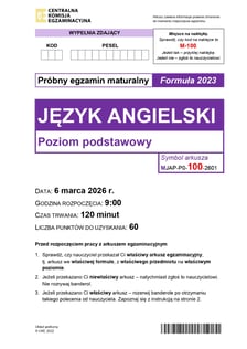 Arkusz próbnej matury z języka angielskiego 2026