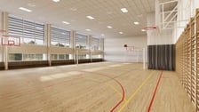 Przebudowa bloku sportowego w Szkole Podstawowej nr 90 przy ul. Orzechowej - wizualizacja
