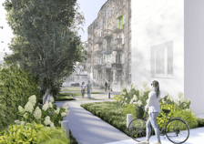 <p>Zielone elementy małej architektury oddzielą poszczeg&oacute;lne strefy niewielkiego wnętrza</p>