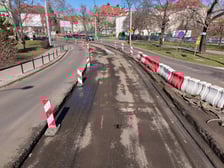 Remont torowiska w rejonie skrzyżowania Glinianej z Łódzką