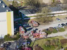 Pożar magazynu  na terenie Wojewódzkiego Szpitala Specjalistycznego we Wrocławiu przy ulicy Kamieńskiego