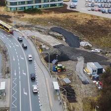 Budowa trasy autobusowo-tramwajowej na Swojczyce. Zdjęcie z 16 marca 2026 r.