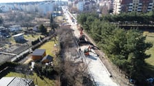 Widok na budowę ulicy Trawowej