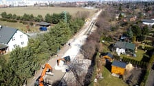 Widok na budowę ulicy Trawowej