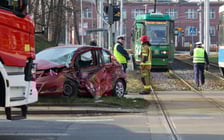 Wypadek przy ul. Strzegomskiej we Wrocławiu, 19.03.2026 r.