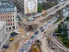 Prace na budowie węzła przesiadkowego Drobnera-Dubois