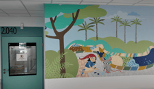 <p>Jeden z obraz&oacute;w na ścianach w Przylądku Nadziei we Wrocławiu</p>