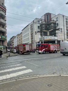 Akcja straży pożarnej na ul. Prądzyńskiego, 28.03.2026 r.