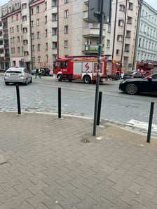 Akcja straży pożarnej na ul. Prądzyńskiego, 28.03.2026 r.