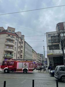 Akcja straży pożarnej na ul. Prądzyńskiego, 28.03.2026 r.