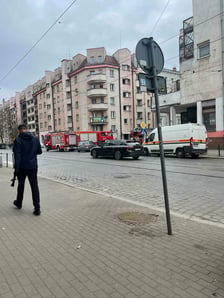 Akcja straży pożarnej na ul. Prądzyńskiego, 28.03.2026 r.