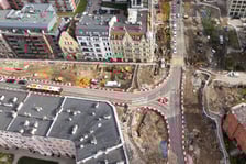 Przebudowa ulicy Dubois (na zdjęciu z 31 marca) to jeden z elementów budowy węzła przesiadkowego Drobnera-Dubois