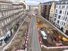 Przebudowa ulicy Dubois (na zdjęciu z 31 marca) to jeden z elementów budowy węzła przesiadkowego Drobnera-Dubois