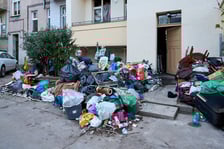 Usuwanie odpadów z podwórka przy ul. Grunwaldzkiej