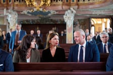 Radosław Sikorski, wicepremier, minister spraw zagranicznych na otwarciu East West Forum w Auli Leopoldina.