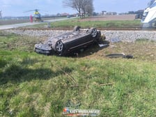 Wypadek na przejeździe kolejowym w Chrzanowie, w gminie Kobierzyce 11 kwietnia 2026 r.