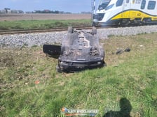 Wypadek na przejeździe kolejowym w Chrzanowie, w gminie Kobierzyce 11 kwietnia 2026 r.