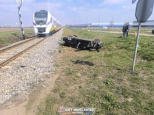 Wypadek na przejeździe kolejowym w Chrzanowie, w gminie Kobierzyce 11 kwietnia 2026 r.
