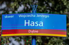 Skwer  Wojciecha Jerzego Hasa, znanego polskiego reżysera, został odsłonięty tuż obok budynku Centrum Technologii Audiowizualnych