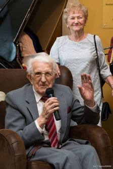 Włodzimierz Kałdowski z żoną podczas wernisażu w Muzeum Miejskim w 2018 r.