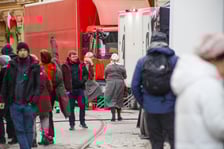 <p>Plan zdjęciowy do filmu ,,Mamka'' w reżyserii Magnus von Horn. Filmowcy na kilka dni zajęli ulicę Szajnochy</p>