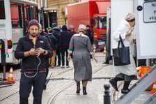<p>Plan zdjęciowy do filmu ,,Mamka'' w reżyserii Magnus von Horn. Filmowcy na kilka dni zajęli ulicę Szajnochy</p>