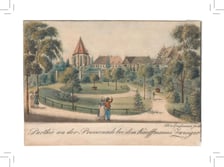 <p>Promenada. Poczt&oacute;wka z grafiką Maximiliana von Grossmanna, ok. 1825 r.</p>