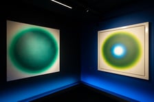 <p>Prace Wojciecha Fangora na wystawie &bdquo;American Dream&rdquo; w Krupa Art Foundation</p>