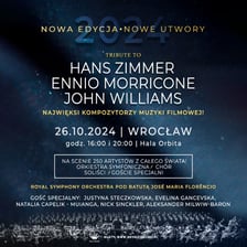 <p class="MsoNormal">Kolejny wiecz&oacute;r będzie poświęcony kompozytorom muzyki filmowej: Hansowi Zimmerowi, Ennio Morricone i Johnowi Williamsowi. Usłyszymy zatem piosenki z film&oacute;w takich jak &bdquo;Kr&oacute;l lew&rdquo;, &bdquo;Gladiator&rdquo;, &bdquo;Gwiezdne wojny&rdquo; i &bdquo;Nienawistna &oacute;semka&rdquo;.</p>
<p class="MsoNormal">Na scenie zobaczymy orkiestrę symfoniczną, ch&oacute;r, solist&oacute;w i gości na czele z Justyną Steczkowską.</p>
<p class="MsoNormal"><strong>Termin</strong>: 16 października o godzinie 16:00 i 20:00<br /><strong>Bilety</strong>: <a href="https://www.ebilet.pl/klasyka/muzyka-filmowa/tribute-to-hans-zimmer-ennio-morricone-john-williams?partner=spartan&amp;city=Wroc%C5%82aw">od 158 złotych &ndash; do kupienia tutaj</a>.</p>