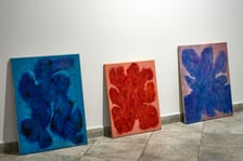 Zdjęcie z montażu wystawy Kosmatość Sylwii Muchy w Mia Art Gallery