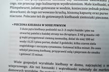 <p>Pieczona kiełbasa w sosie piwnym-przepis z książki</p>