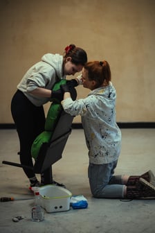 Teatr KAMBAK - próby do nowego spektaklu i remont nowej sceny