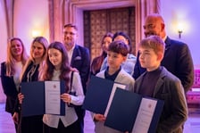 <p>Uroczystość przyznania stypendi&oacute;w dla młodzieży wrocławskiej, uzdolnionej artystycznie</p>
