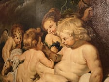 <p>Chrystus i św. Jan Chrzciciel jako dzieci | nieokreślony malarz wg Petera Paula Rubensa | olej na płótnie | XIX w. (?)</p>