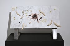 <p class="MsoNormal">Owoce &ldquo;Ziem Rzadkich&rdquo;</p>
<p class="MsoNormal">cykl makrofotografii; druk cyfrowy</p>
<p class="MsoNormal">2025</p>
<p class="MsoNormal">Okazy minerał&oacute;w z Krainy Wygasłych Wulkan&oacute;w (Pog&oacute;rze Kaczawskie), pozyskane w trakcie terenowych poszukiwań prowadzonych przez artyst&oacute;w; pochodzą z ich prywatnej kolekcji.</p>