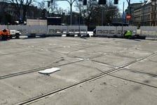 prace torowe na placu Jana Pawła II