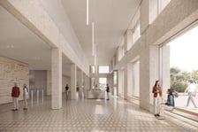 Konkursowa, zwycięska wizualizacja rozbudowy siedziby Urzędu Marszałkowskiego Województwa Dolnośląskiego we Wrocławiu