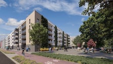 Inwestycja przy ul. Ignacego Mościckiego to jeden z najważniejszych projektów mieszkaniowych realizowanych obecnie przez TBS Wrocław. Wizualizacja